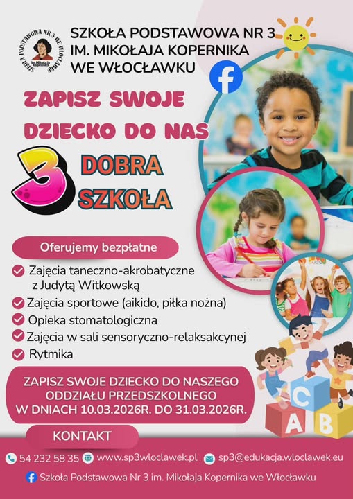 Rekrutacja do zerówki w SP3